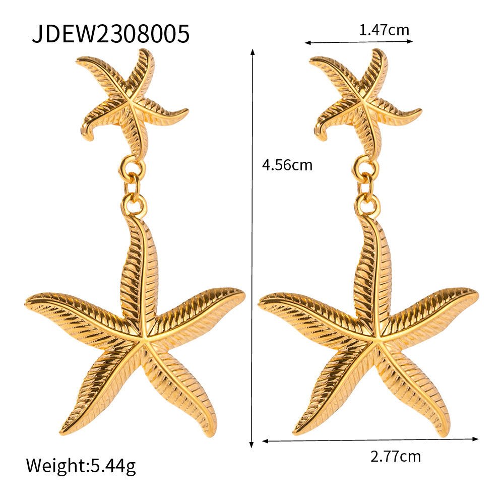 Titanium Earrings - Starfish Design-Jewearrings