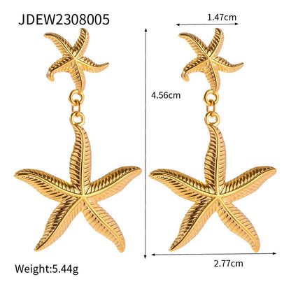 Titanium Earrings - Starfish Design-Jewearrings