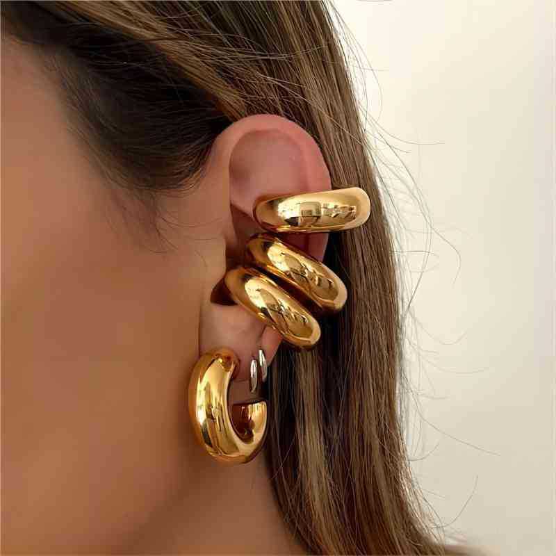 Titanium Earrings Thick Cylindrical Hollow Tube-Jewearrings