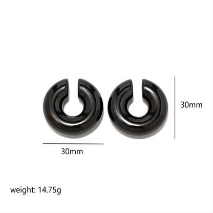 Titanium Earrings Thick Cylindrical Hollow Tube-Jewearrings