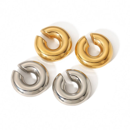 Titanium Earrings Thick Cylindrical Hollow Tube-Jewearrings