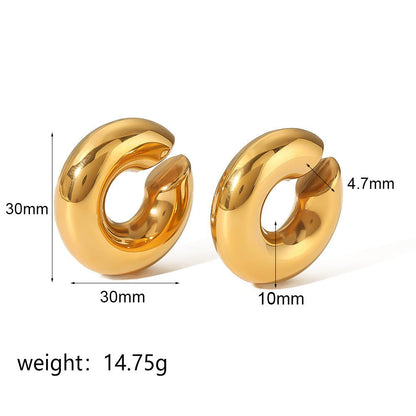 Titanium Earrings Thick Cylindrical Hollow Tube-Jewearrings