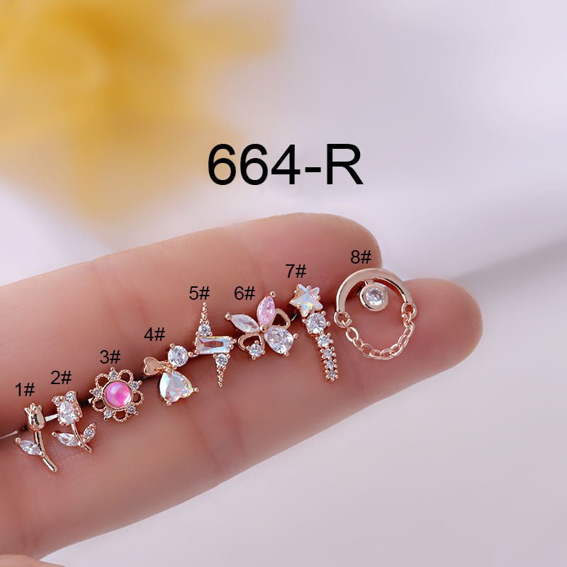 Titanium Earrings Thin Rod Studs-Jewearrings