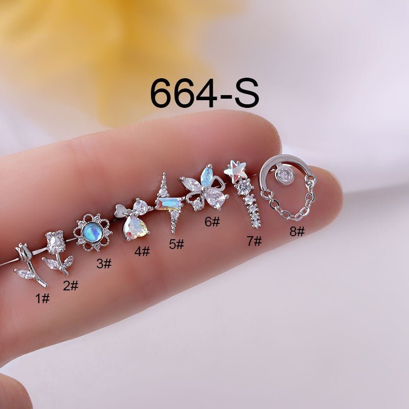 Titanium Earrings Thin Rod Studs-Jewearrings