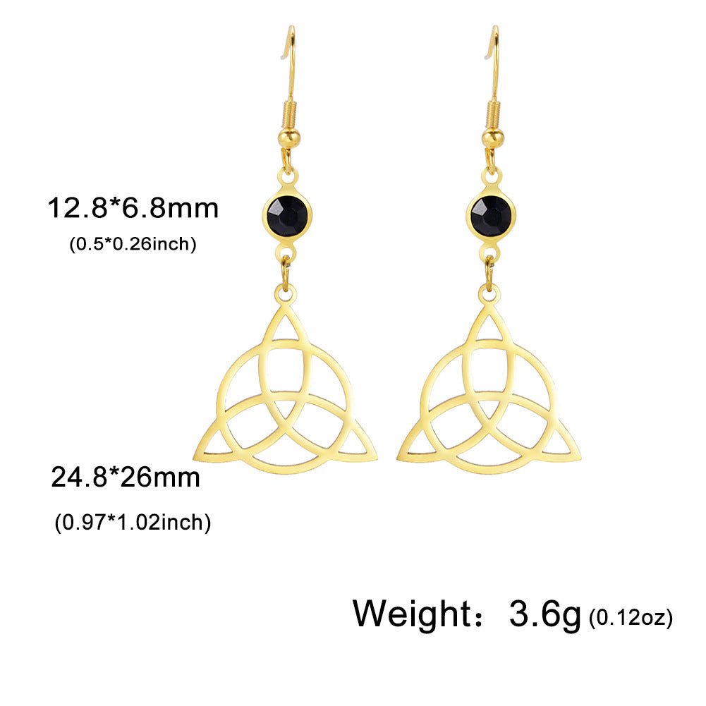 Titanium Earrings Triangle Circle Studs-Jewearrings