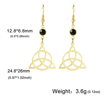 Titanium Earrings Triangle Circle Studs-Jewearrings