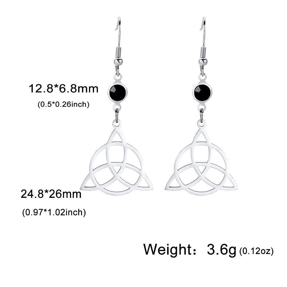 Titanium Earrings Triangle Circle Studs-Jewearrings