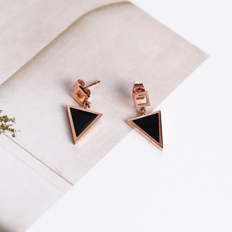 Titanium Earrings - Triangle Fashion Wild Earrings-Jewearrings