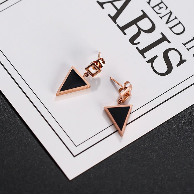 Titanium Earrings - Triangle Fashion Wild Earrings-Jewearrings