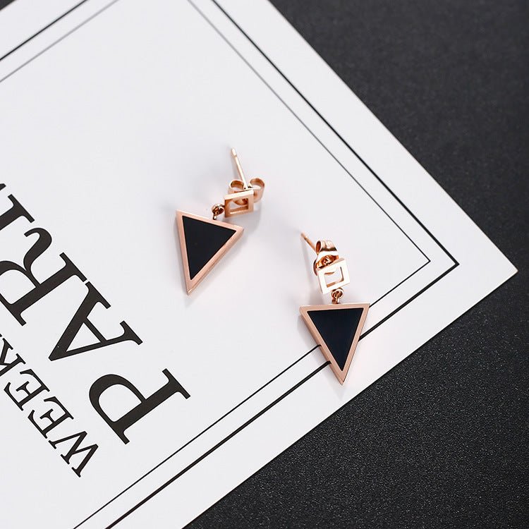 Titanium Earrings - Triangle Fashion Wild Earrings-Jewearrings