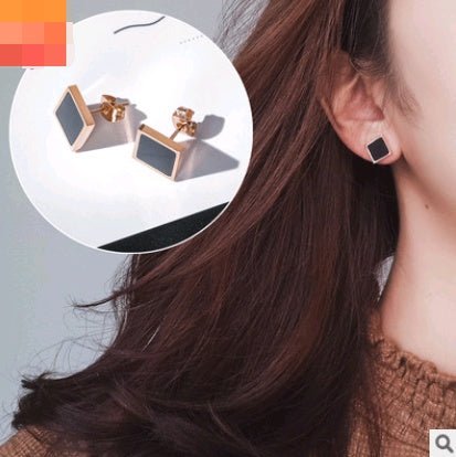 Titanium Earrings - Triangle Round Geometric Ear Jewelry-Jewearrings