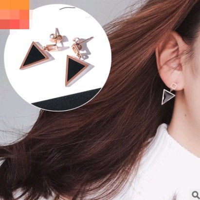 Titanium Earrings - Triangle Round Geometric Ear Jewelry-Jewearrings