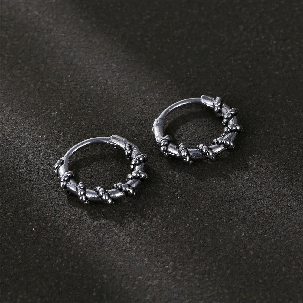 Titanium Earrings Twist Design-Jewearrings