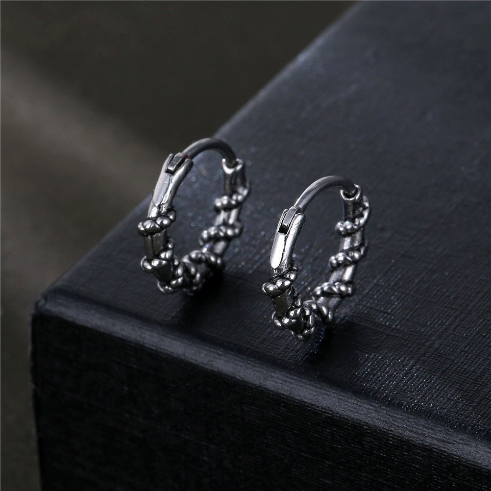 Titanium Earrings Twist Design-Jewearrings