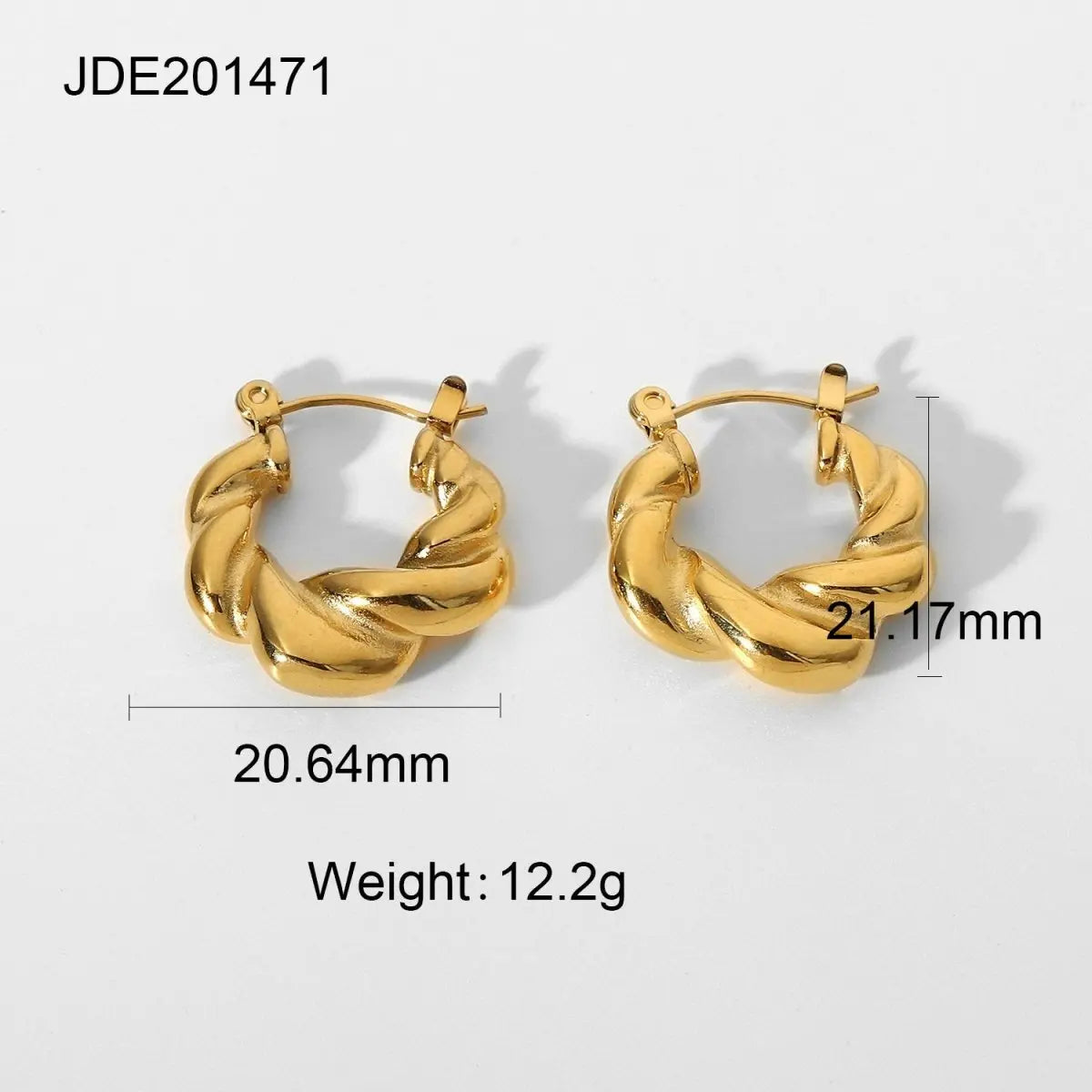 Titanium Earrings Twist Hoop Earrings-Jewearrings