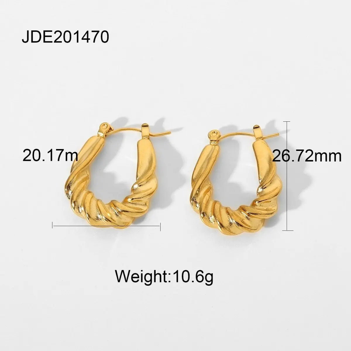 Titanium Earrings Twist Hoop Earrings-Jewearrings