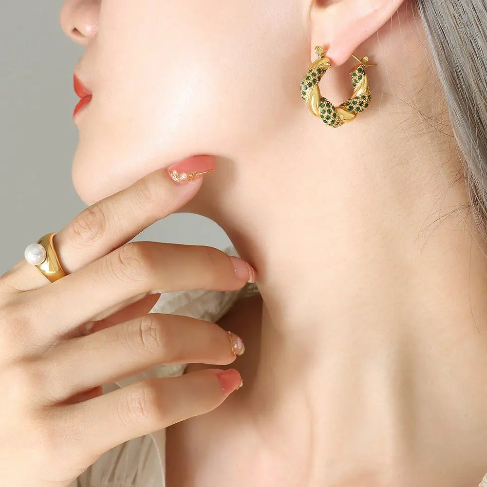 Titanium Earrings: U-shaped Fried Dough Earrings-Jewearrings