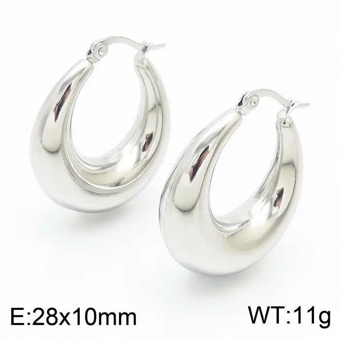 Titanium Earrings U-Shaped Glossy Ear Clip-Jewearrings