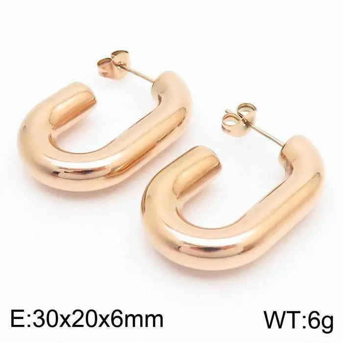 Titanium Earrings U-Shaped Glossy Ear Clip-Jewearrings