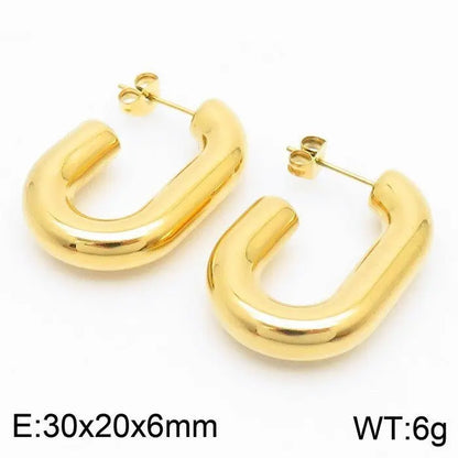 Titanium Earrings U-Shaped Glossy Ear Clip-Jewearrings