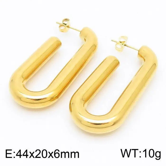 Titanium Earrings U-Shaped Glossy Ear Clip-Jewearrings