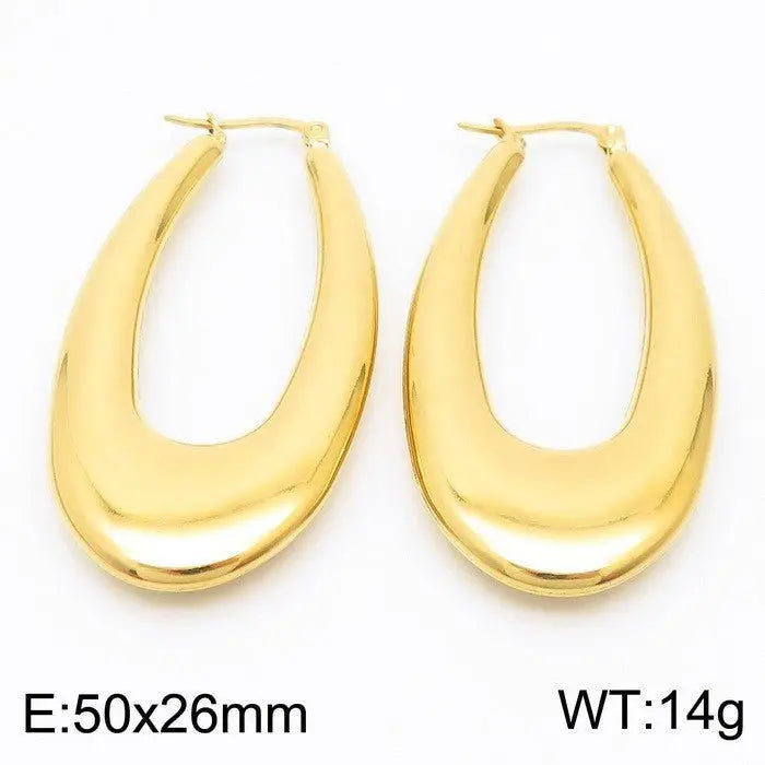 Titanium Earrings U-Shaped Glossy Ear Clip-Jewearrings