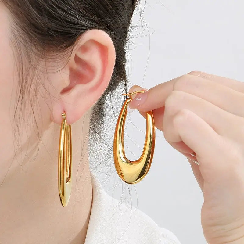 Titanium Earrings U-Shaped Glossy Ear Clip-Jewearrings