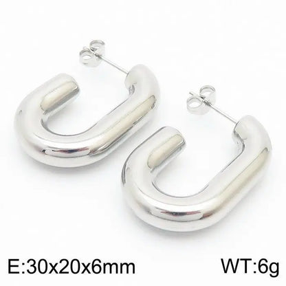 Titanium Earrings U-Shaped Glossy Ear Clip-Jewearrings