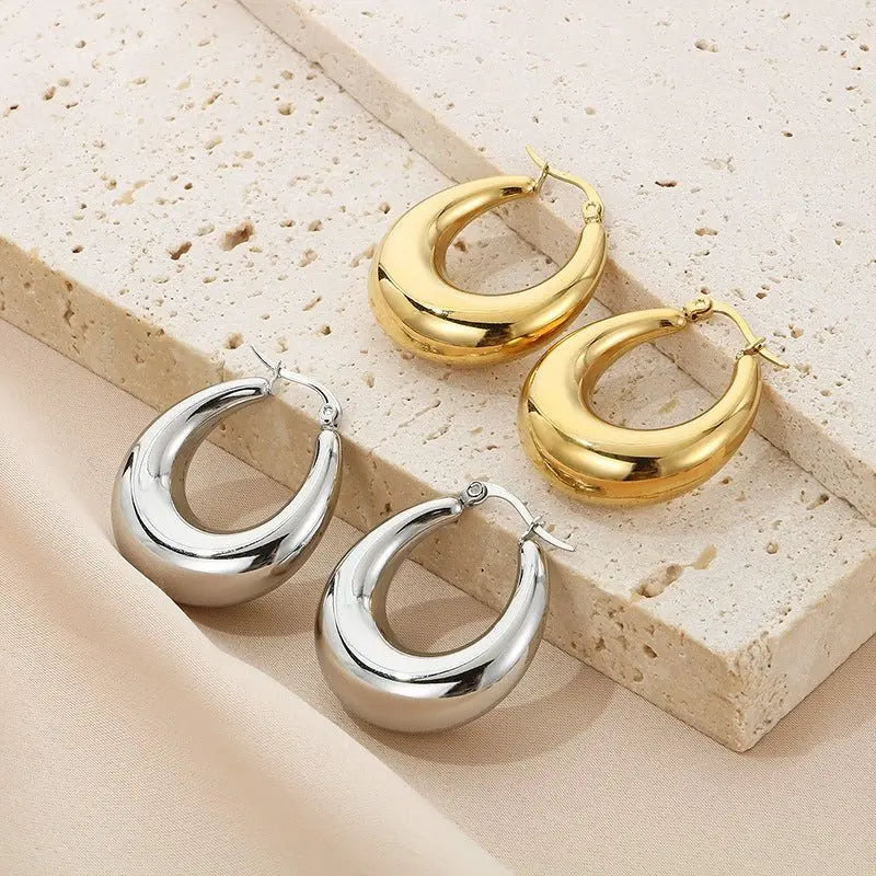 Titanium Earrings U-Shaped Glossy Ear Clip-Jewearrings