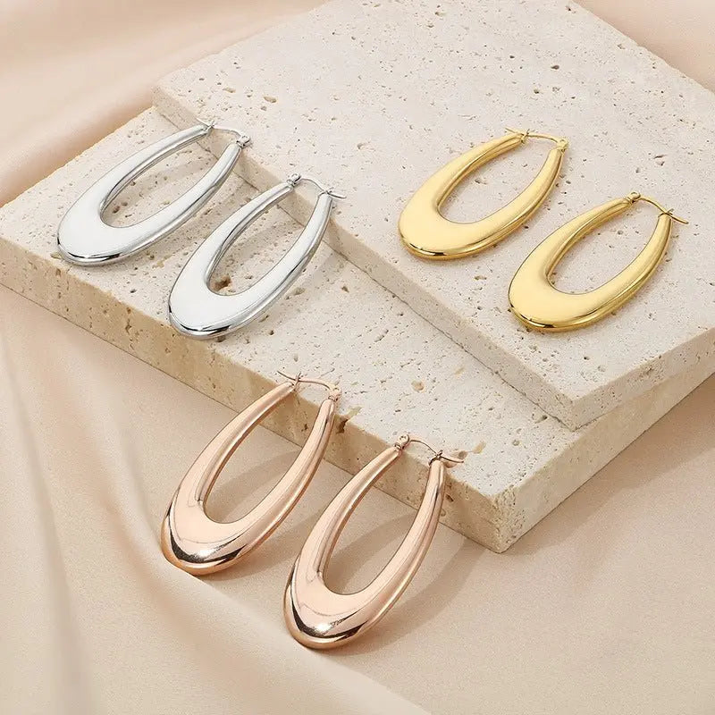 Titanium Earrings U-Shaped Glossy Ear Clip-Jewearrings