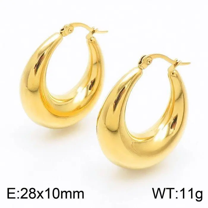 Titanium Earrings U-Shaped Glossy Ear Clip-Jewearrings