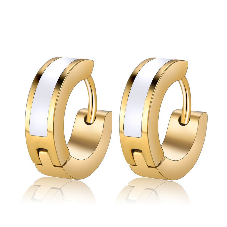 Titanium Earrings Vacuum Plating Stainless Steel-Jewearrings