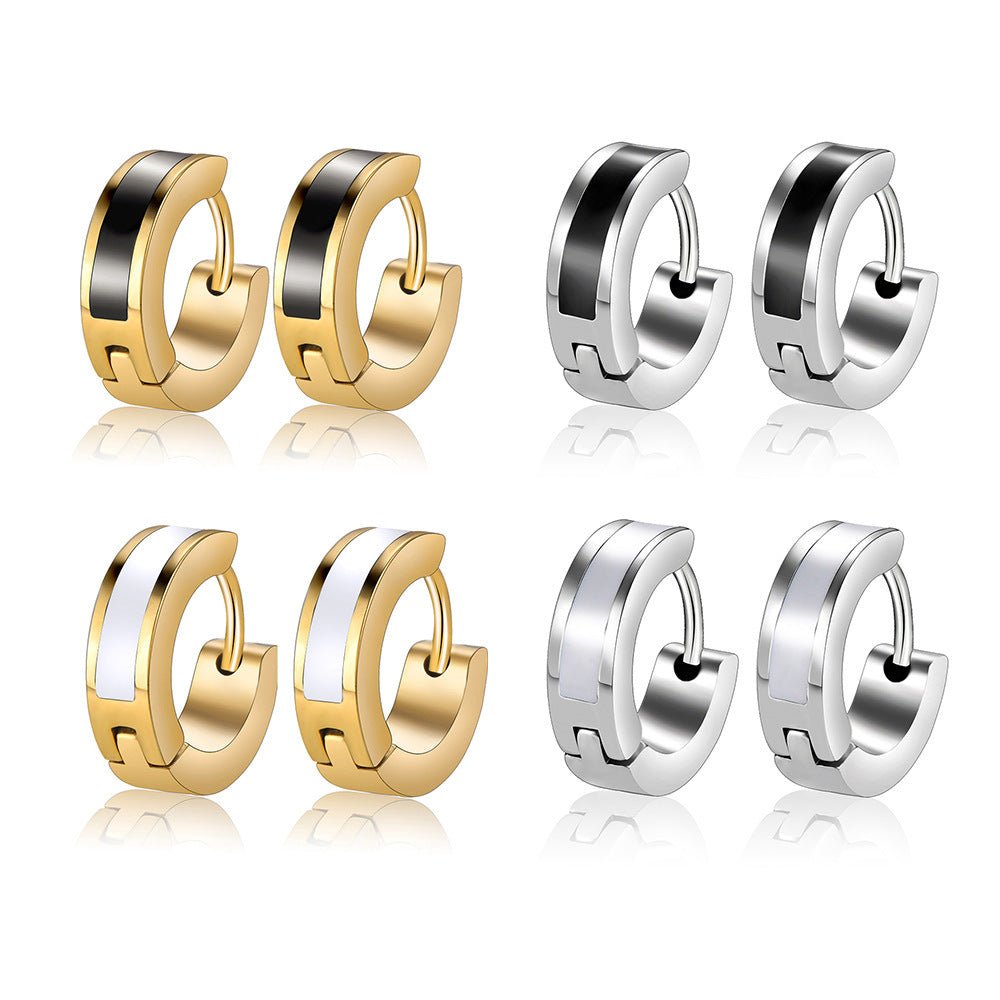 Titanium Earrings Vacuum Plating Stainless Steel-Jewearrings