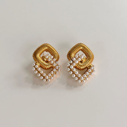 Titanium Earrings Vintage Diamond Zircon-Jewearrings