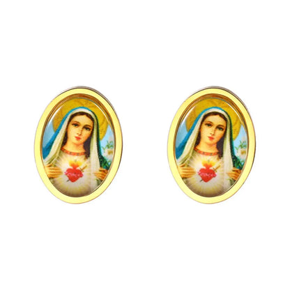 Titanium Earrings Virgin Mary Fashion OL-Jewearrings