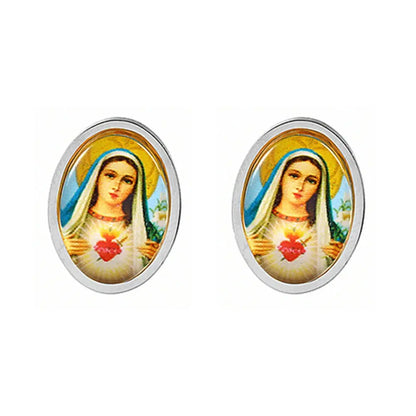 Titanium Earrings Virgin Mary Fashion OL-Jewearrings