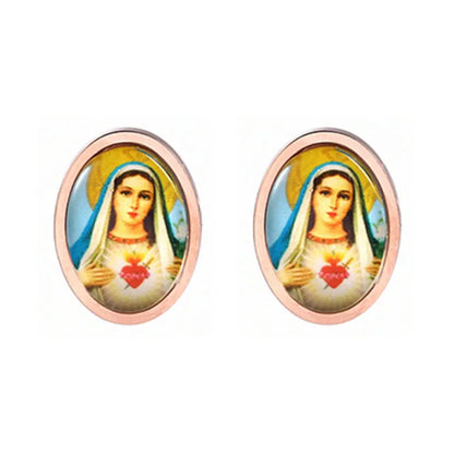 Titanium Earrings Virgin Mary Fashion OL-Jewearrings