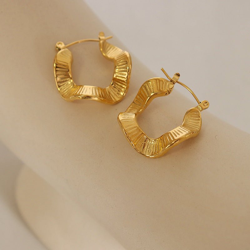 Titanium Earrings - Wavy Earrings-Jewearrings