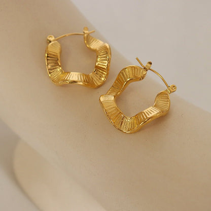 Titanium Earrings - Wavy Earrings-Jewearrings