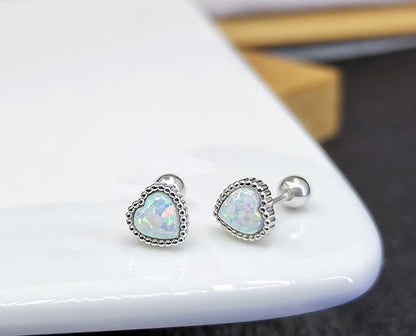 Titanium Earrings - Women's Turnbuckle Opal Studs-Jewearrings