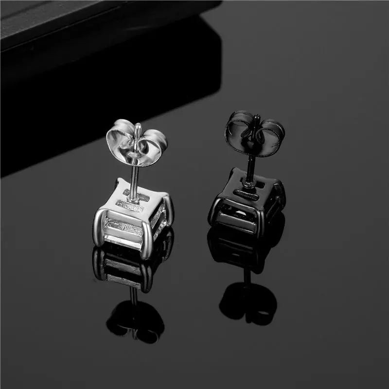 Titanium Earrings Zircon Stud-Jewearrings