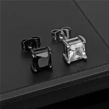 Titanium Earrings Zircon Stud-Jewearrings