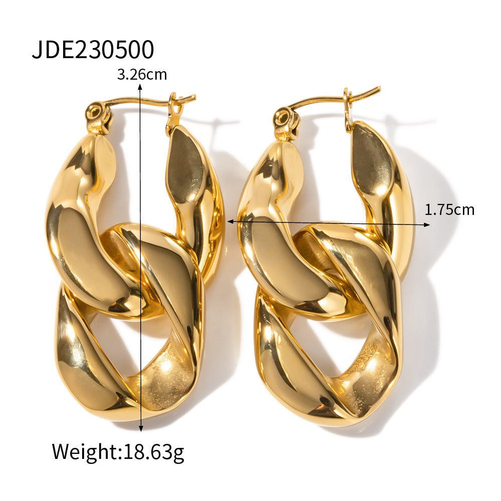 Titanium Exaggerated Chain Earrings-Jewearrings