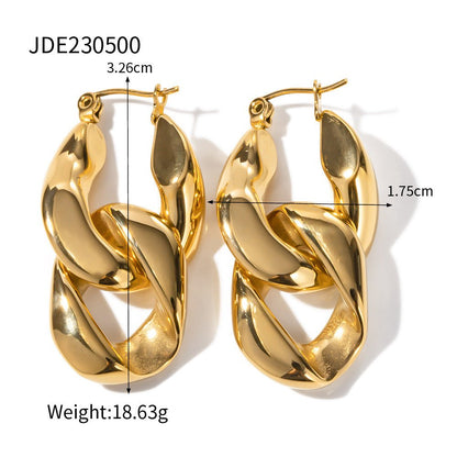 Titanium Exaggerated Chain Earrings-Jewearrings