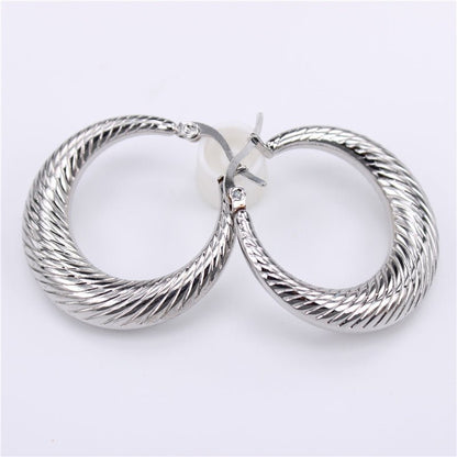 Titanium Hollow Round Earrings-Jewearrings