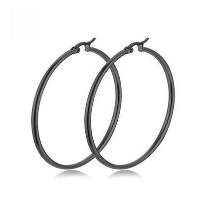 Titanium Round Ear Clip Earrings-Jewearrings