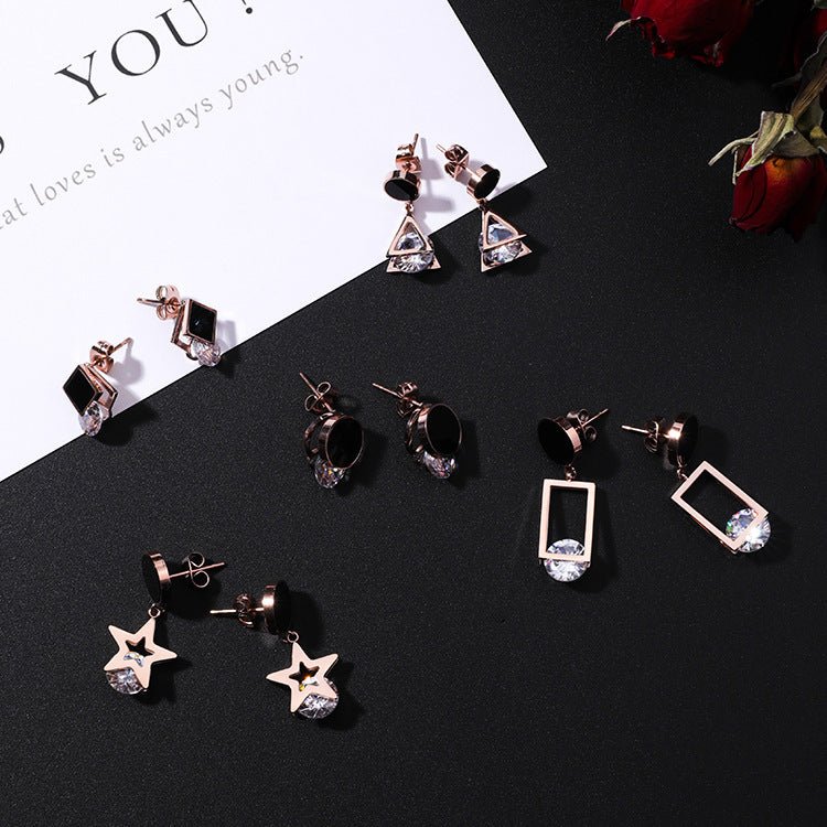 Titanium Star Stud Earrings-Jewearrings