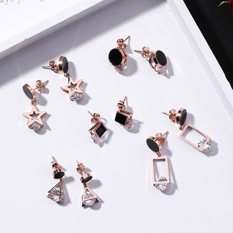 Titanium Star Stud Earrings-Jewearrings