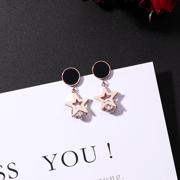 Titanium Star Stud Earrings-Jewearrings