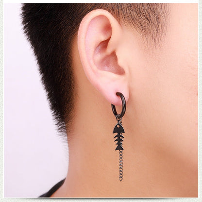 Titanium Tassel Chain Earrings-Jewearrings